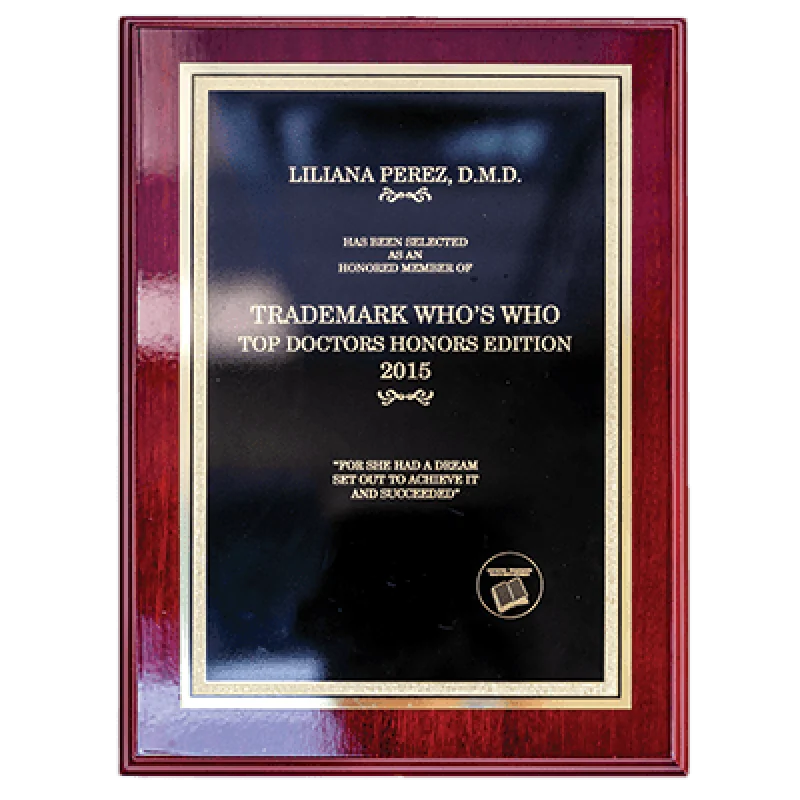 Trademark Who's Who Top Doctors Honors Edition 2015 - Liliana Perez DMD - Pelican Dental Care Vero Beach